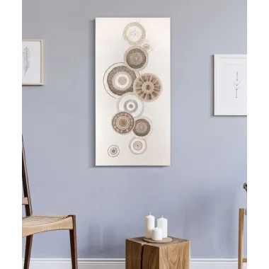 OBRAZ NA PŁÓTNIE CIRCLY Z WSTAWKAMI -B- 50X3,2X100 cm